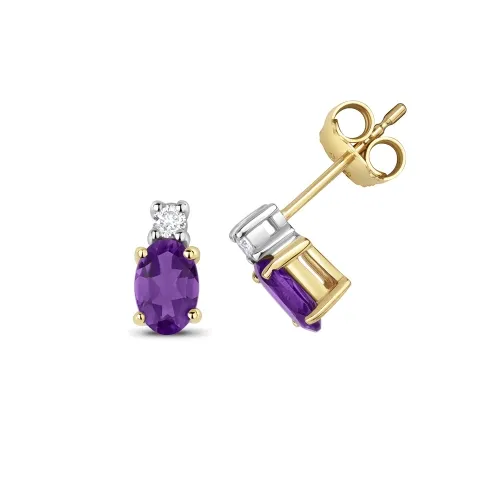 Amethyst Stud Earrings